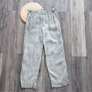 Grizas 100% linen beige pull on pants lagenlook‎